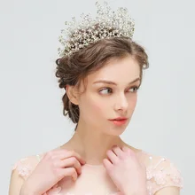 Jonnafe Charming Women Prom Crown Gold Bridal Tiara Headband Rhinestone Wedding Accessories Hair Jewelry Handmade headpiece