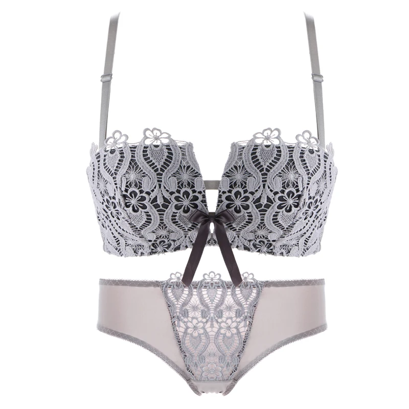 

CINOON 2019 New Lace Lingerie Bra Set Women Sexy Bra Set Push Up Bras Underwear Sets Embroidery Adjustable Bras and Panties