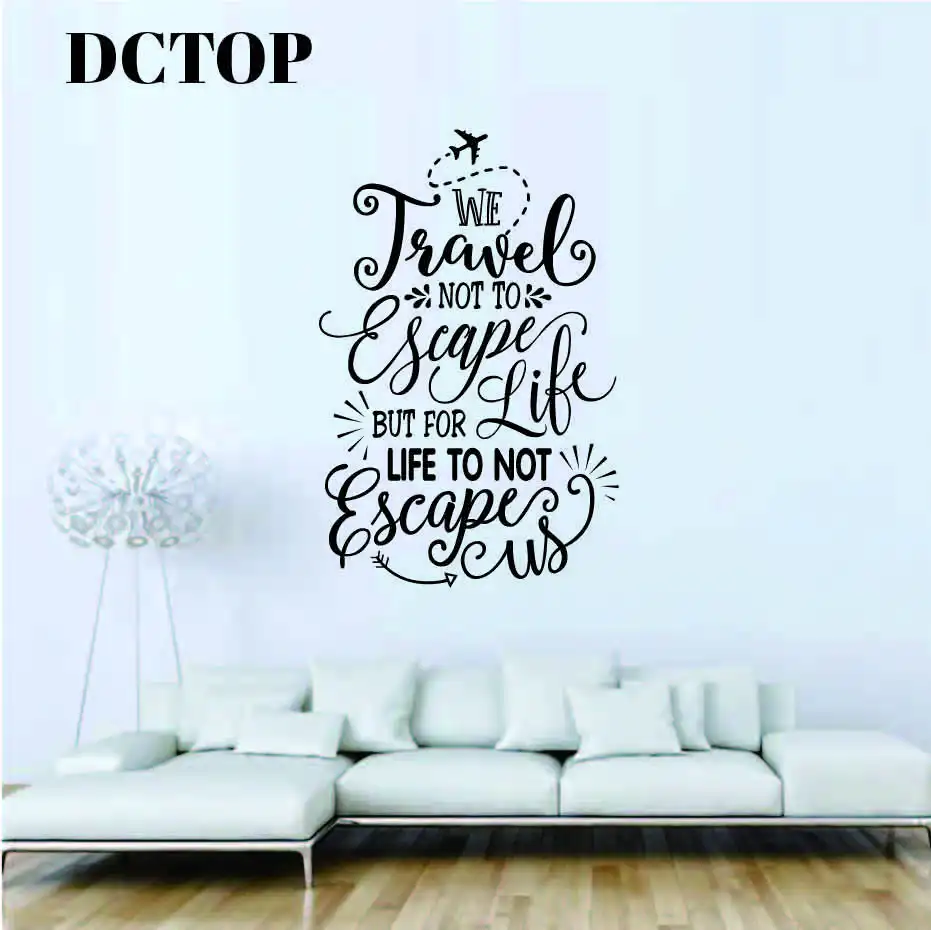 DCTOP Creative Decal Travel Letters Quote Vinyl Wall Sticker Removable  Unique Wall Decor For Living Room Bedroom Home Decor (2)