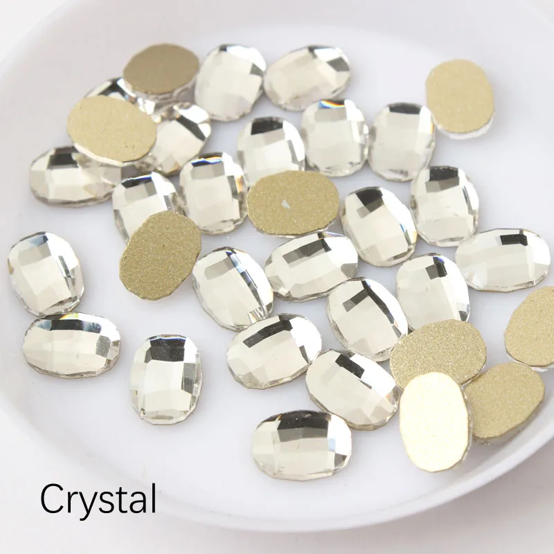Стиль Овальный ногтей горный хрусталь 6X8 мм плоские кристаллы 30 шт./100 шт. для 3D украшение для ногтей