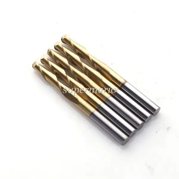 

5x 1/8" Titanium Coated 2 Two Flute Carbide Ball Nose End Mills CNC Bit Router 17mm