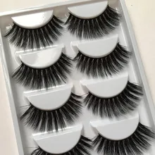 Новые 5 пар натуральные накладные ресницы толстые 3d норковые ресницы длинные черные мягкая норка макияж ресниц наращивание ресниц Искусственные ресницы