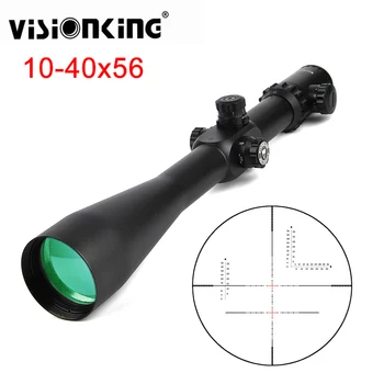 baratas Visioking Mira óptica Militar 10-40x56, Com Luz Verde E Vermelho, Iluminado, Com 35 Mmtubo, Longo Alcance, Visão Noturna, Sniper, Para Rifle