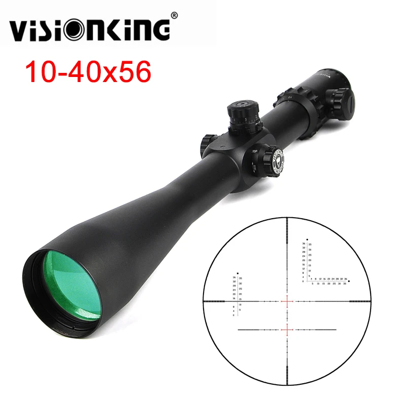 Оптический прицел Visionking 10-40x56 военный оптический с зеленым и красным светом