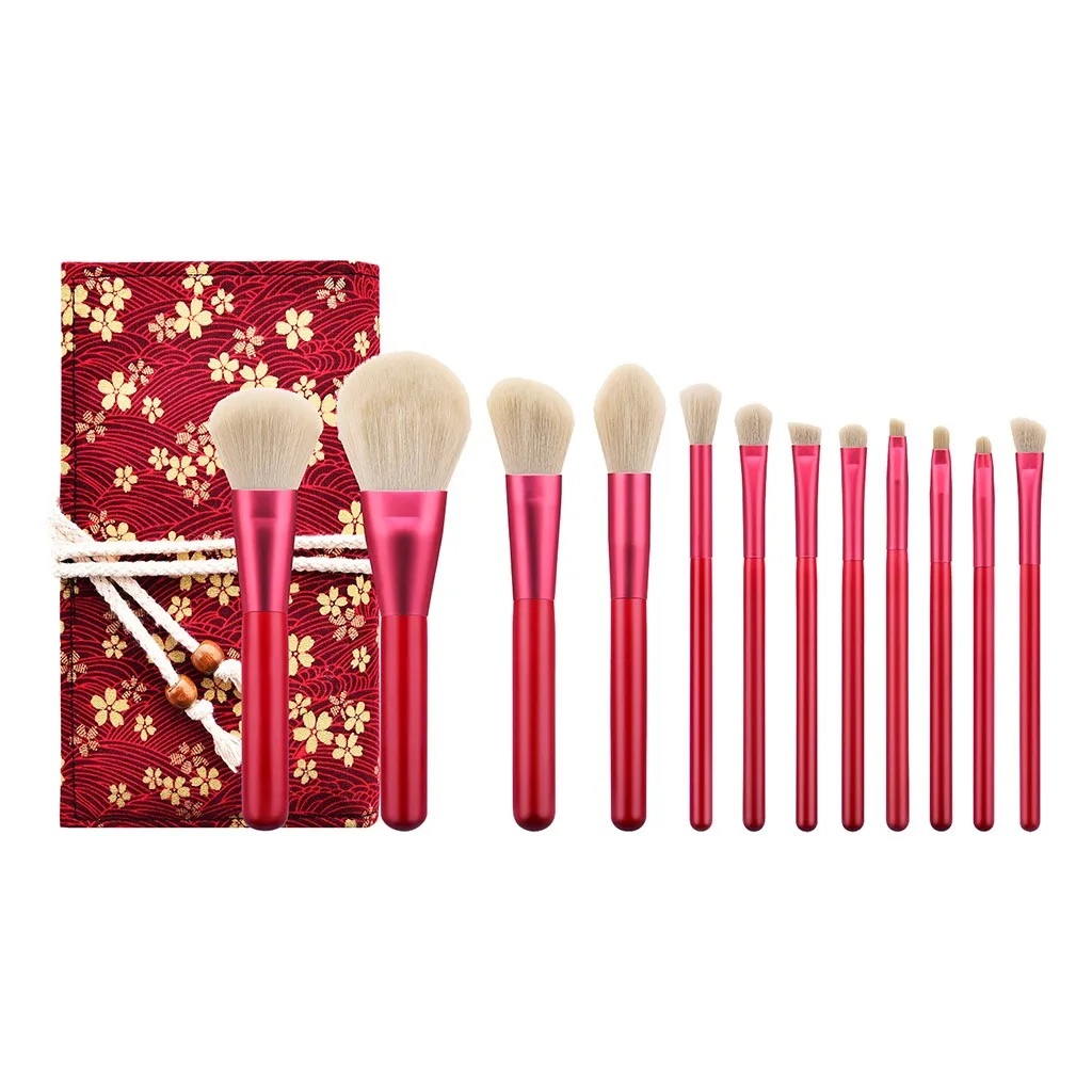 

12Pcs Rubies Blush Brush Eyeshadow Brush Makeup Brush Included Brush Kit pochette maquillage makeup tools & acessórios holder04*
