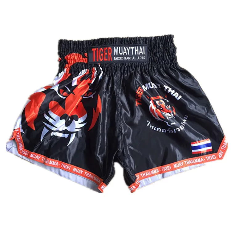 Шорты MMA fight с тигром, Муай Тай, мужские шорты, белые/синие, M, L, XL, XXL