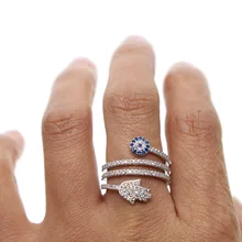 Женские кольца, нежные, посеребренные, блестящие, тусклые, cz, сглаза, Хамса, кольцо на руку, модный браслет, миди, палец, костяшки, кольца
