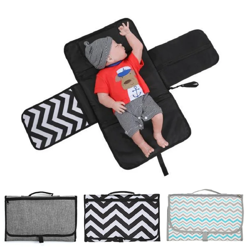 

Baby Romper Portable Diaper Changing Pad for Newborn Foldable Clean Hands Changing Station Soft Flexible Travel Mat for Baby