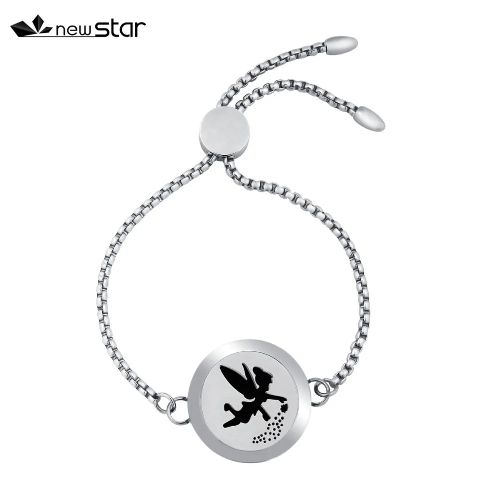 NS-BS417-1 Diffuser Leather Locket Bracelet_