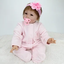 Soft Vinyl Lifelike Reborn Baby Newborn Girl Doll Cloth Body,22-Inch,Wait “Mommy” Adoption