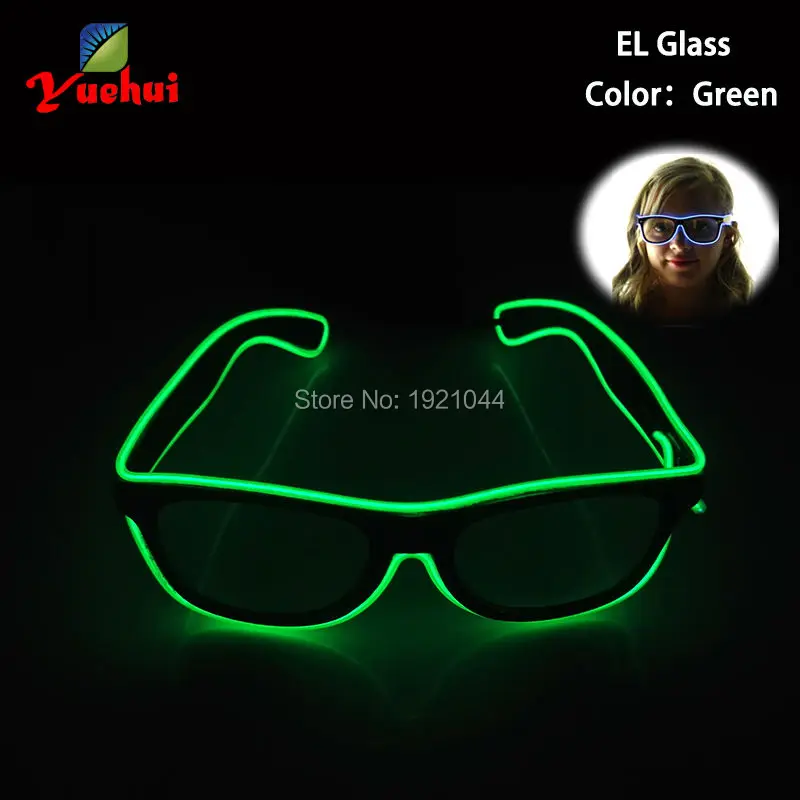 Лидер продаж EL очки EL Wire модный неоновый светодиодный светильник в форме затвора очки Rave праздничные вечерние Декоративные Солнцезащитные очки
