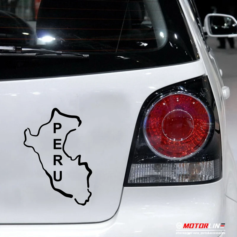

Peru Map Country Outline Decal Sticker Car Vinyl pick size color no bkgrd b