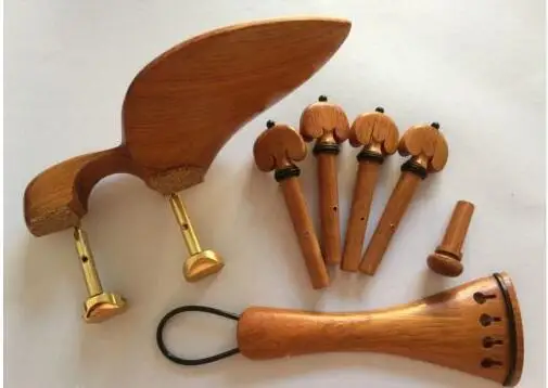

1set of Nice Nepal padauk violin fittings 4/4, beautiful ebony decorate