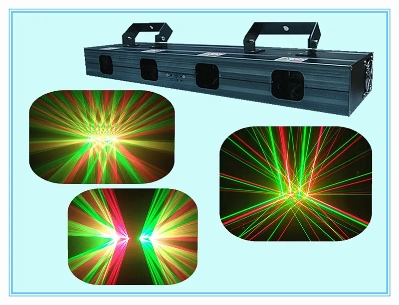 Rasha 300MW Four heads Red&Green Scan Laser Light Laser Projector Laser