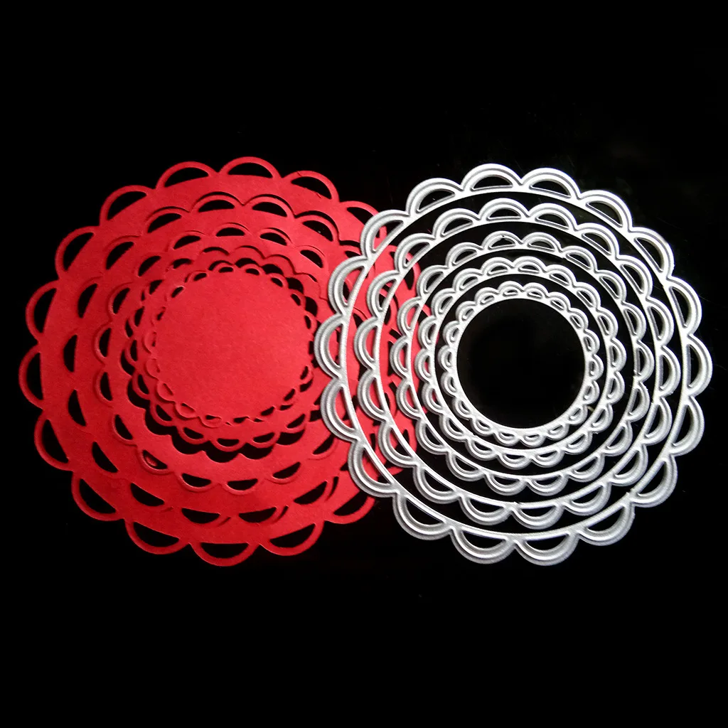 JX-LCLYL Round Flower Star Metal Lace Cutting Dies Stencils DIY Scrapbooking Album Card Craft