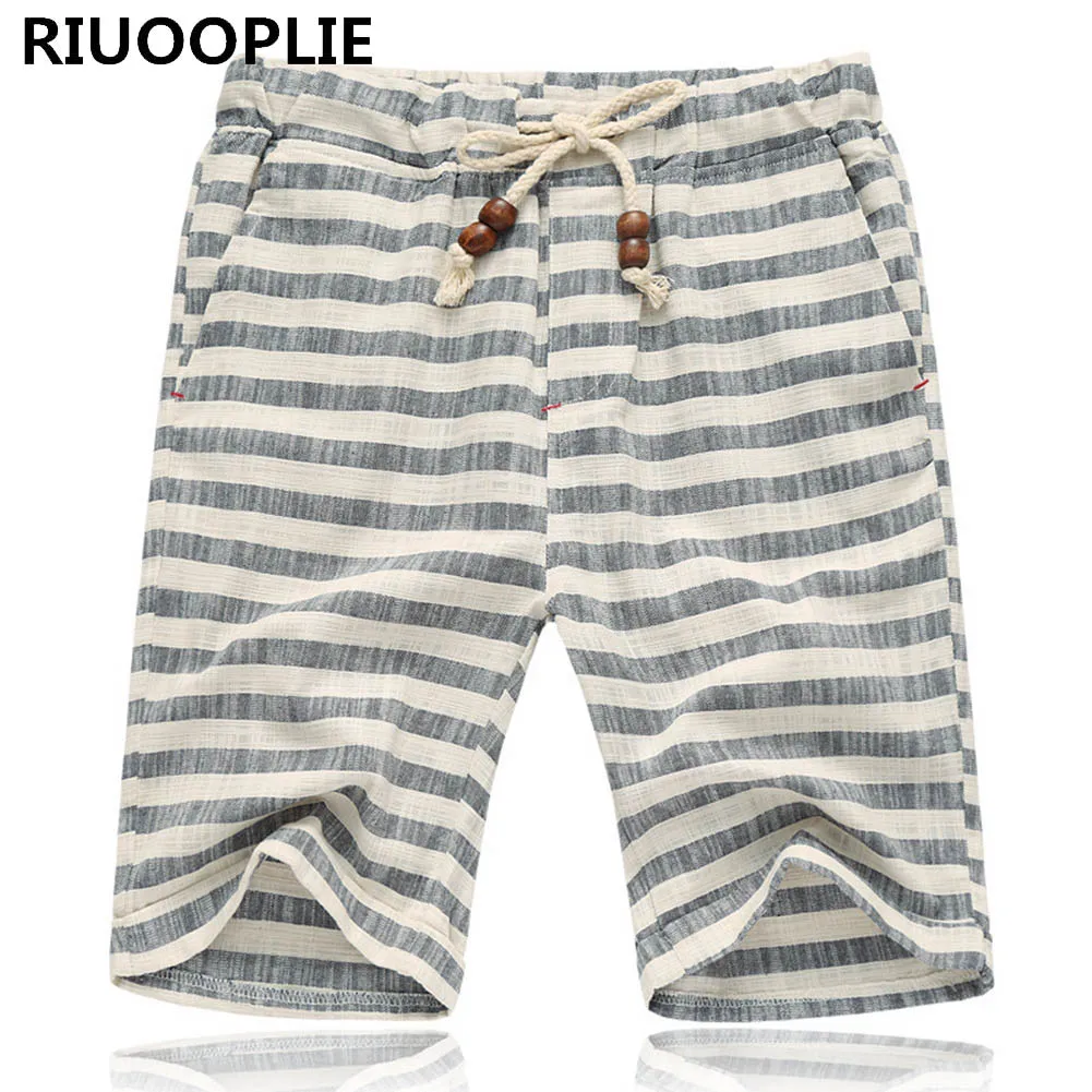 RIUOOPLIE мужские повседневные пляжные хлопковые шорты большого размера в полоску