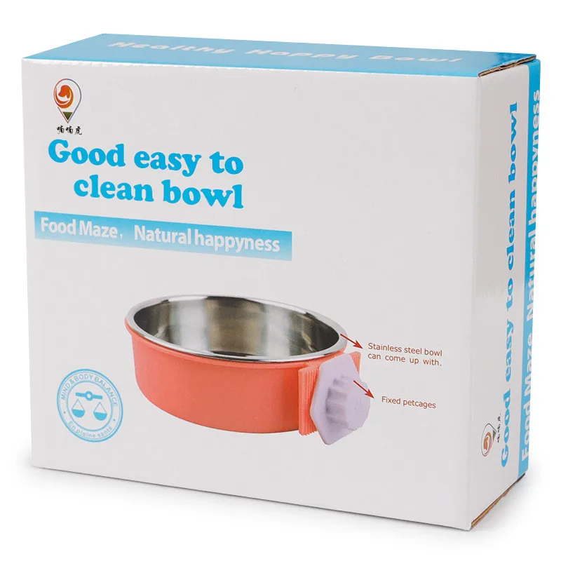 Crate Dog Bowl, Removable Stainless Steel Coop Cup Hanging Pet Cage Bowl Large Water Food Feeder for Dogs Cats Rabbits MayT3 (7)