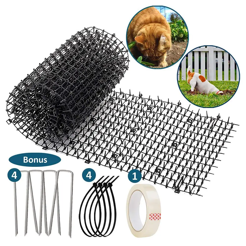

Safe And Harmless Cat Pad And Anti-cat Thorn Belt With 4 Staples Strips Eco-Friendly Durable Home Gardening Protection Supplies