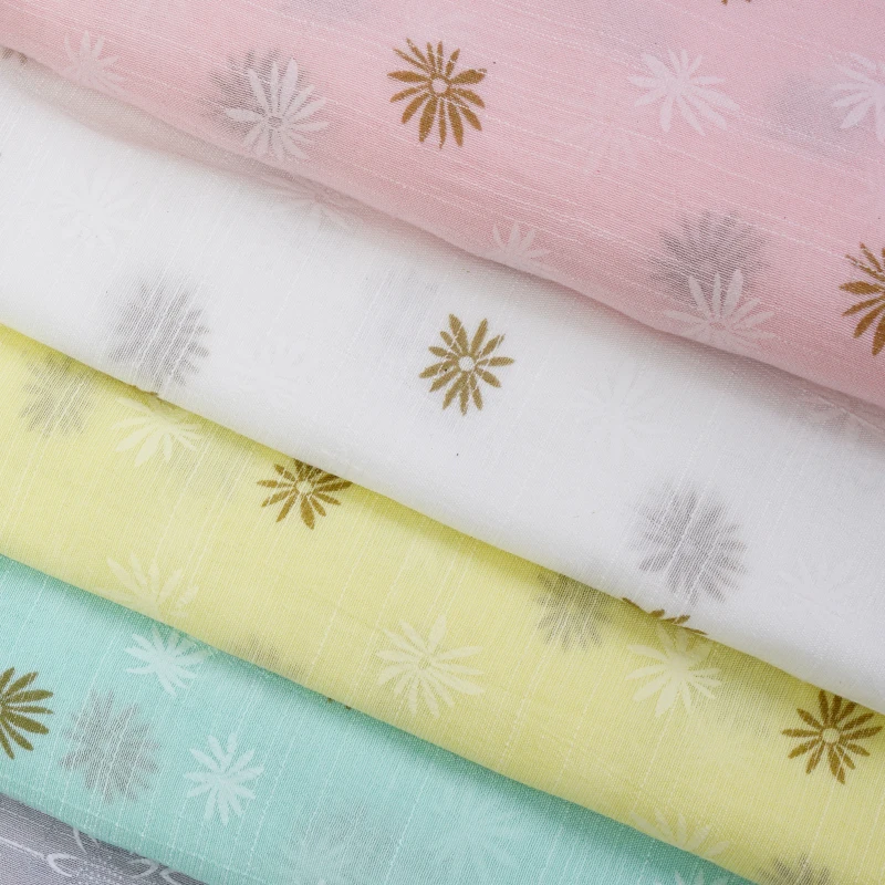 

Good quality slub cotton fabric printed cotton fabric for sewing dress TJ2636