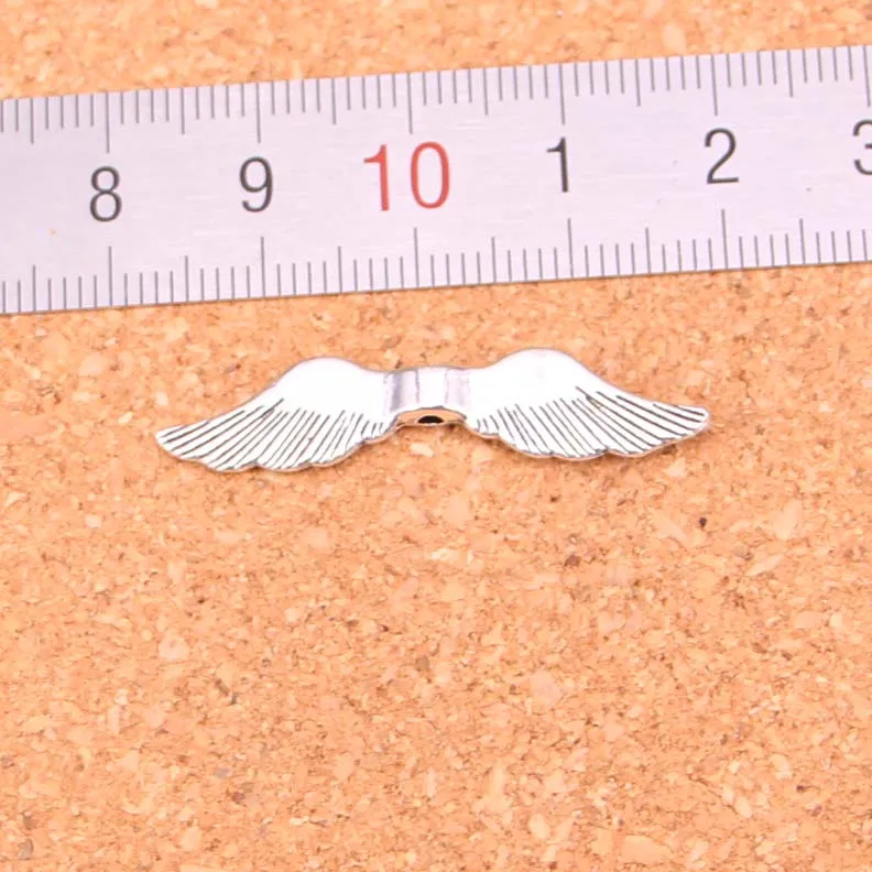 92 шт. посеребренные бусины с крыльями ангела|antique silver|charm diycharm wing |