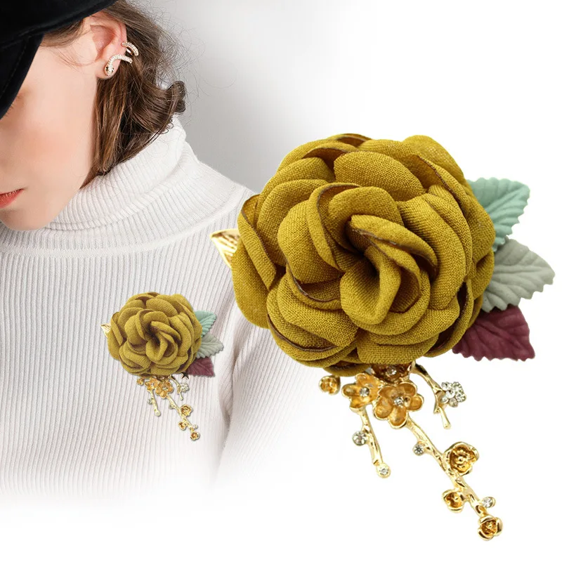 

i-Remiel 2018 Fashion Cloth Art Fabric Pearl Flower Brooch Pin Boutonniere for Women Badge Lapel Corsage Clothing & Accessories