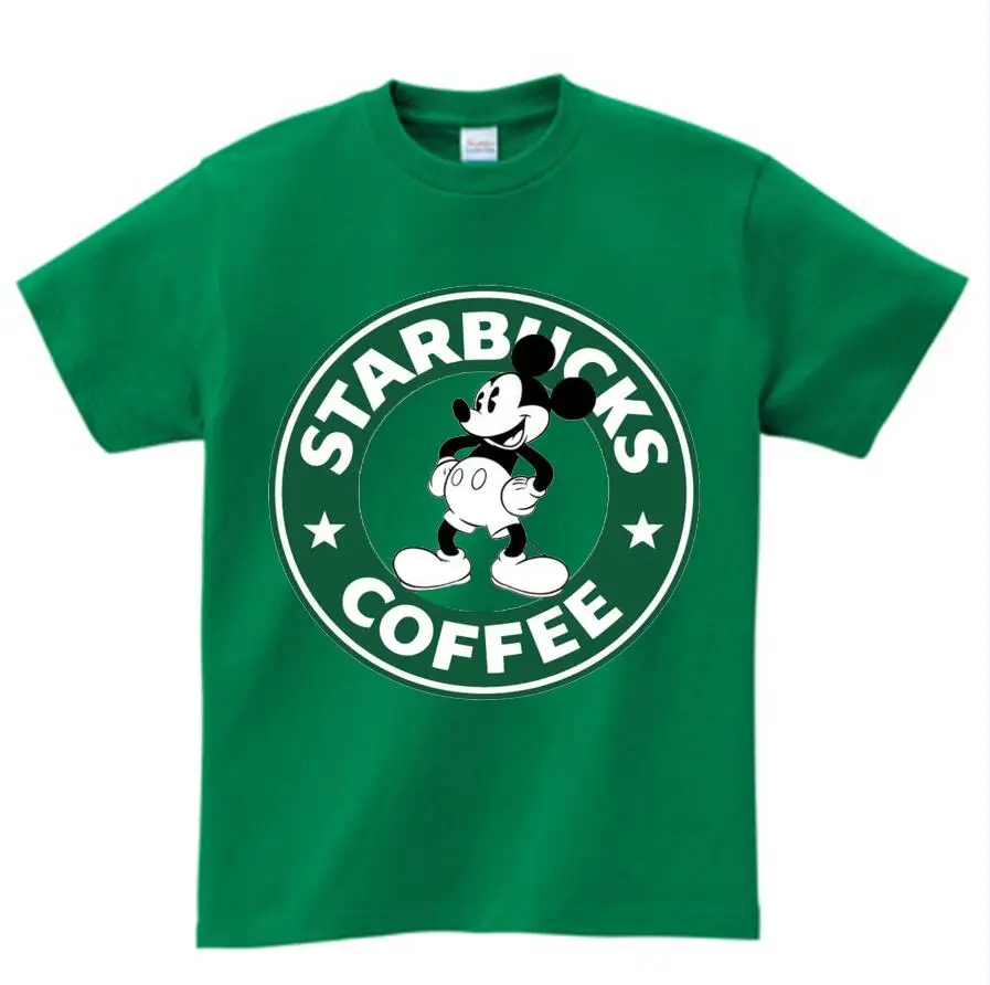 Детская футболка с героями мультфильмов детская с коротким рукавом Футболка с принтом Микки Мауса летняя футболка с Микки Маусом для мальчиков и девочек милая детская футболка, camiseta - Цвет: green childreT-shirt