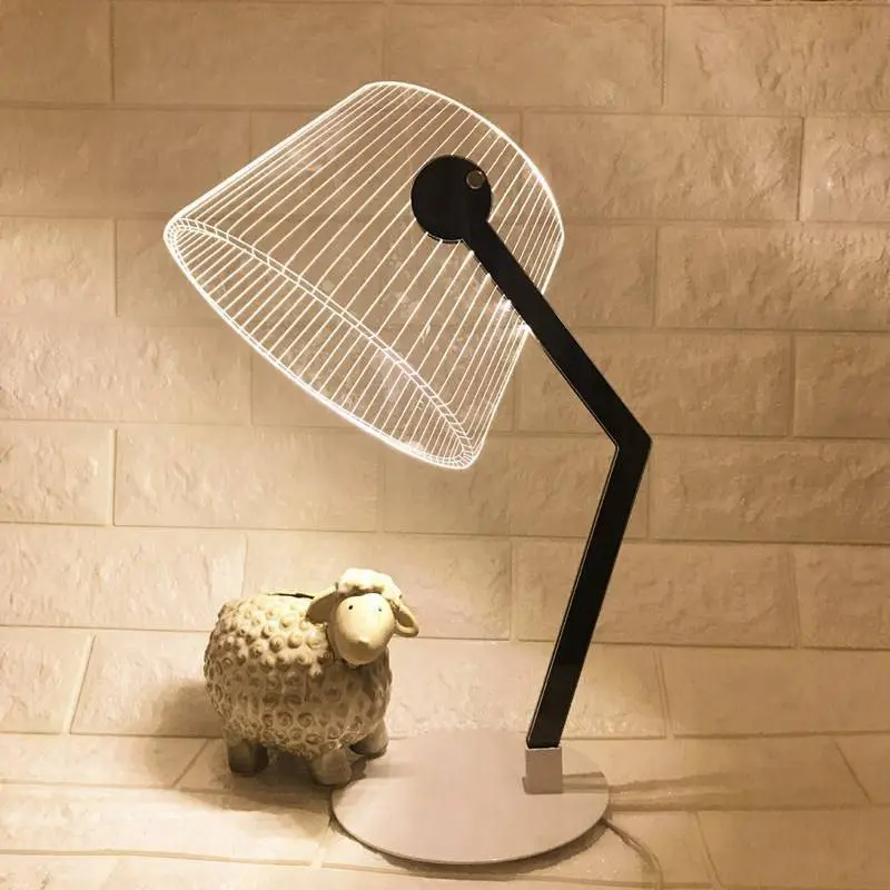 Simple Acrylic 3D Table Lamp LED Light Bedside Lamp Study Living Room Bedroom Decoration Desk Light Creative Stereo Vision Light (6)
