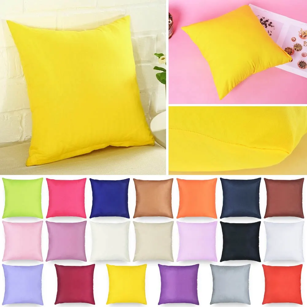 

1/5pc Candy Solid Color Pillowcase Decorative Sofa Car Cushion Cover 40x40cm Throw Pillow Case New