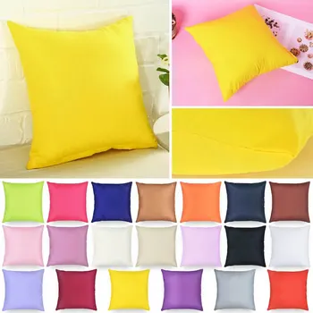 

1/5pc Candy Solid Color Pillowcase Decorative Sofa Car Cushion Cover 40x40cm Throw Pillow Case New