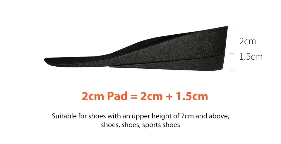 Xiaomi Mijia увеличение половинные стельки Pad Стельки для увеличения роста мужского женская обувь Высота стельки в обувь Pad 1,5/2/3,5 см