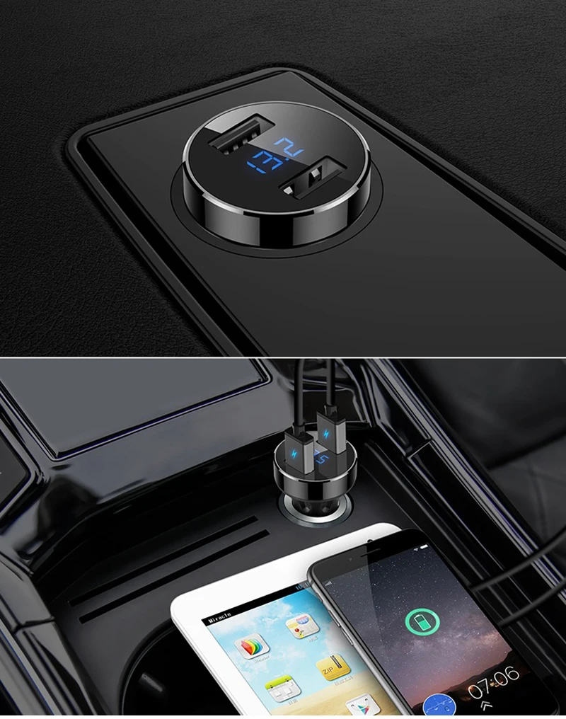 AMEEC Auto Charger 2 Port Car Charge LEd Display With 2 Port Car-Charging For Mobile Phone Auto Charge 5V 2.4A Quick Charge (11)