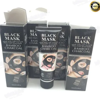 

100% real volcanic mud makeup black mask for face blackhead Suction Mask Nose Blackhead Remover Peeling Peel Off Face Mask 120ml