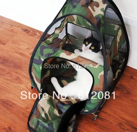 Переносная палатка для путешествий с кошкой, камуфляжная палатка для кошек, воздушная сетка, складная домашняя палатка, как сумка