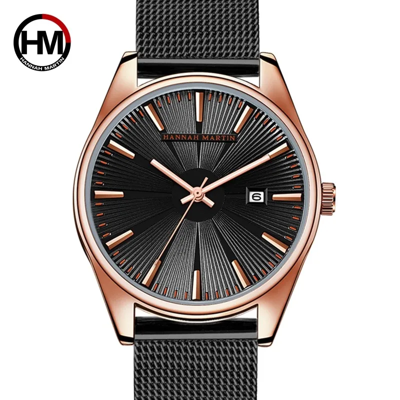 

New Design Stainless Steel Mesh Band Luxury Men Quartz-watch Waterproof Calendar Top Brand Fashion Wrist Watch Relogio Masculino