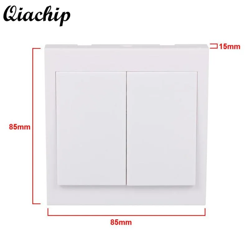 

QIACHIP 433mhz 86 Wall Switch 2 Button Remote Control Switch Wireless Transmitter Switch Room For Smart Home Lamp Light LED Bulb