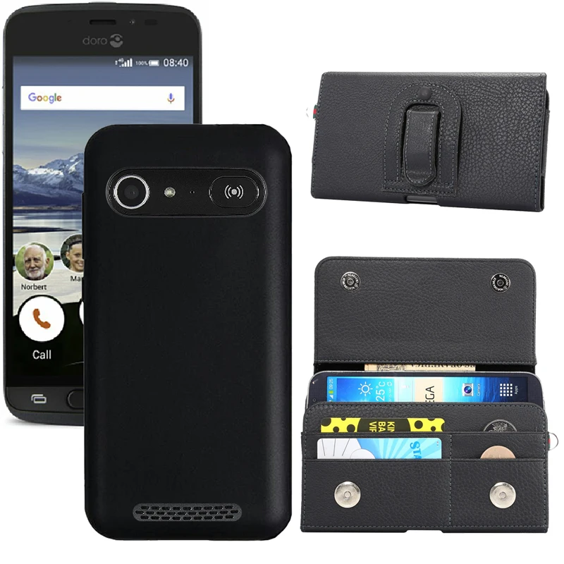 

iTien High quality Premium Protect Clip Leather Cover Case For Doro Liberto 8040 8042 5 inch TPU Silicone Shell Wallet Etui Skin