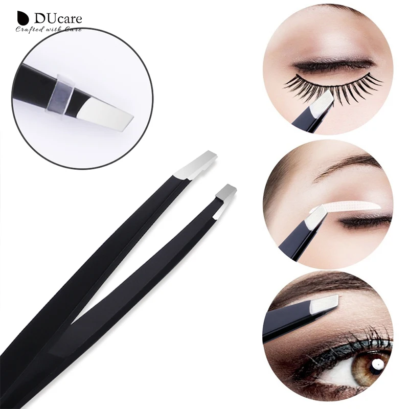 

DUcare Eyebrow Tweezer Eyelashes Extension Pinzette Hair Removal Double Eyelid Sticker Application Stainless Steel Makeup Tool
