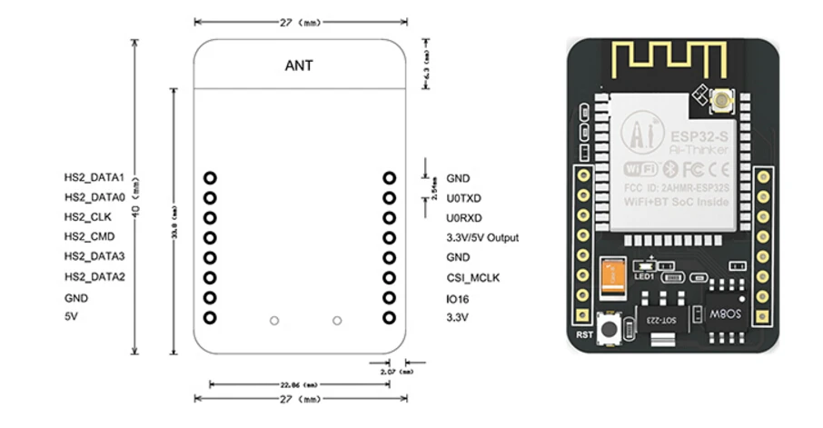 ESP32-CAM беспроводной доступ в Интернет Wi-Fi модуль ESP32 серийный wi-fi ESP32 CAM макетная плата 5V Bluetooth с OV2640 Камера модуль