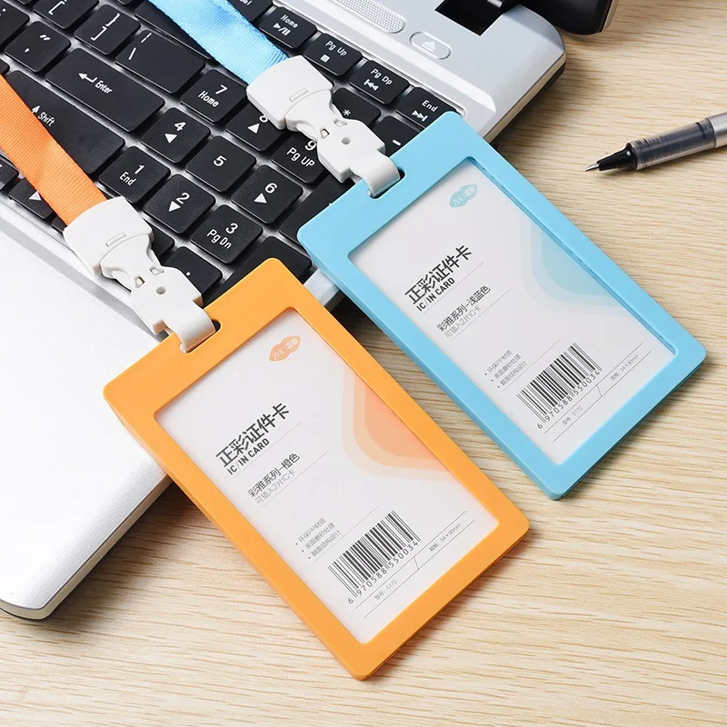 

colorful PP Exhibition Cards ID Card Holder Name Tag Staff Business Badge Holder Office Supplies Stationery 54*90mm