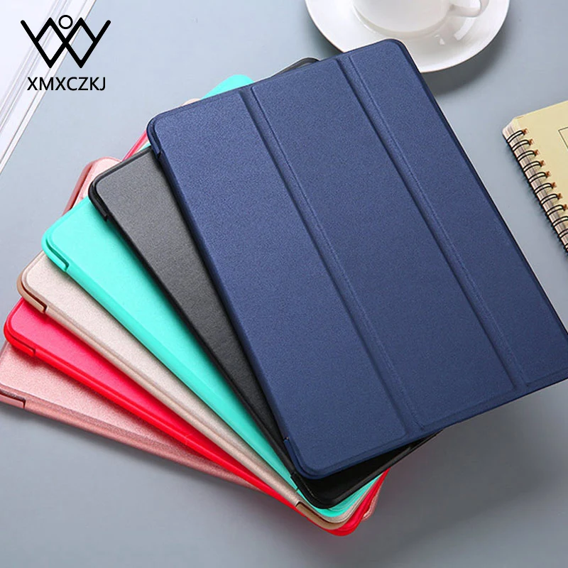

XMXCZKJ Tablet For Apple New iPad 9.7inch 2017 2018 Air2/6 Sleeping Wakeup Ultral Slim PU Leather Smart Back Cover Silicone Case