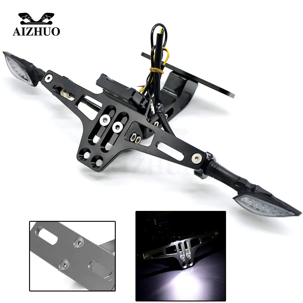 

Motorcycle Licence Plate Holder Number Holder LED Turn Signal For benelli 600 yamaha nmax honda cb190r bandit 650 mt10 xmax 250