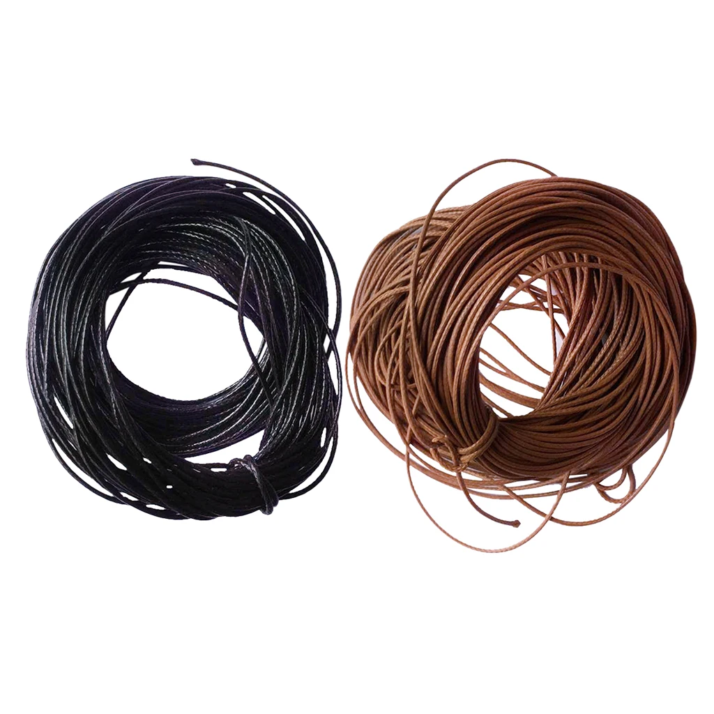 2 Pieces/set 10 Meters Waxed Nylon Cord String Jewelry Making Accessories for DIY Necklace Bracelet Beading 1mm Black Coffee