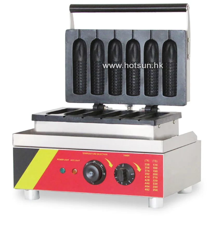 Commercial Non stick 110V 220V Electric 6pcs Lolly Waffle Corn Dog