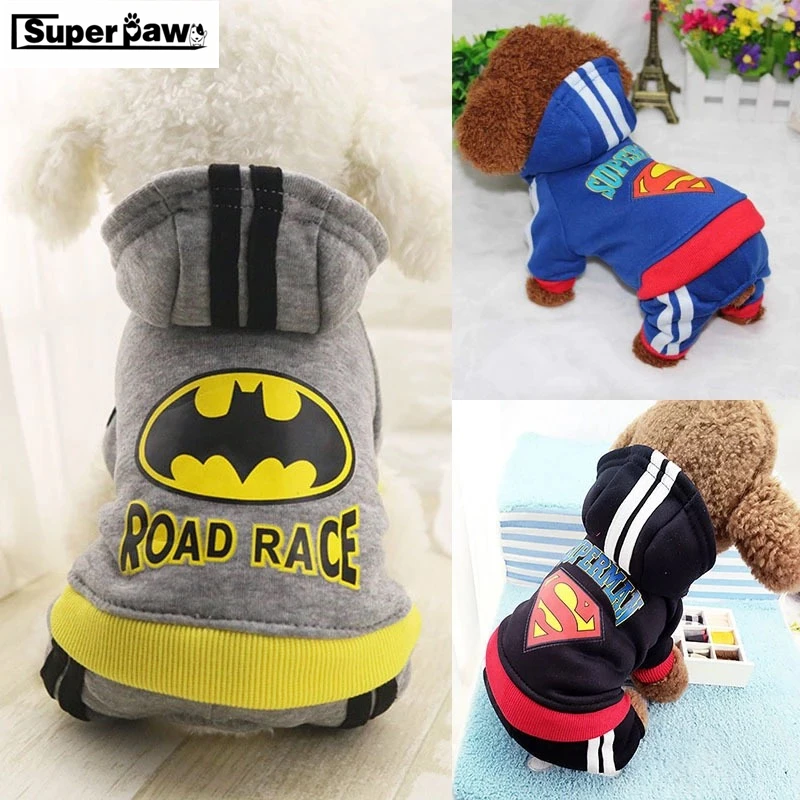 

New Winter Warm Dog Clothes Pet Clothing suits Superman Batman Jacket Apparel Hoodie For Small Dogs Chihuahua Yorkshire GGC04