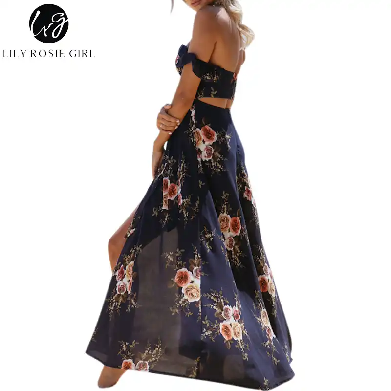 navy blue boho dress