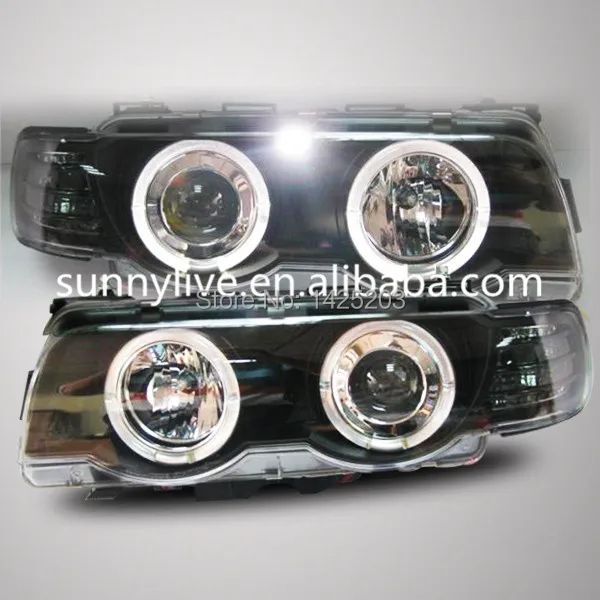 For BMW E38 728 730 735 740 750 Angel Eyes Head Lamp Headlights front