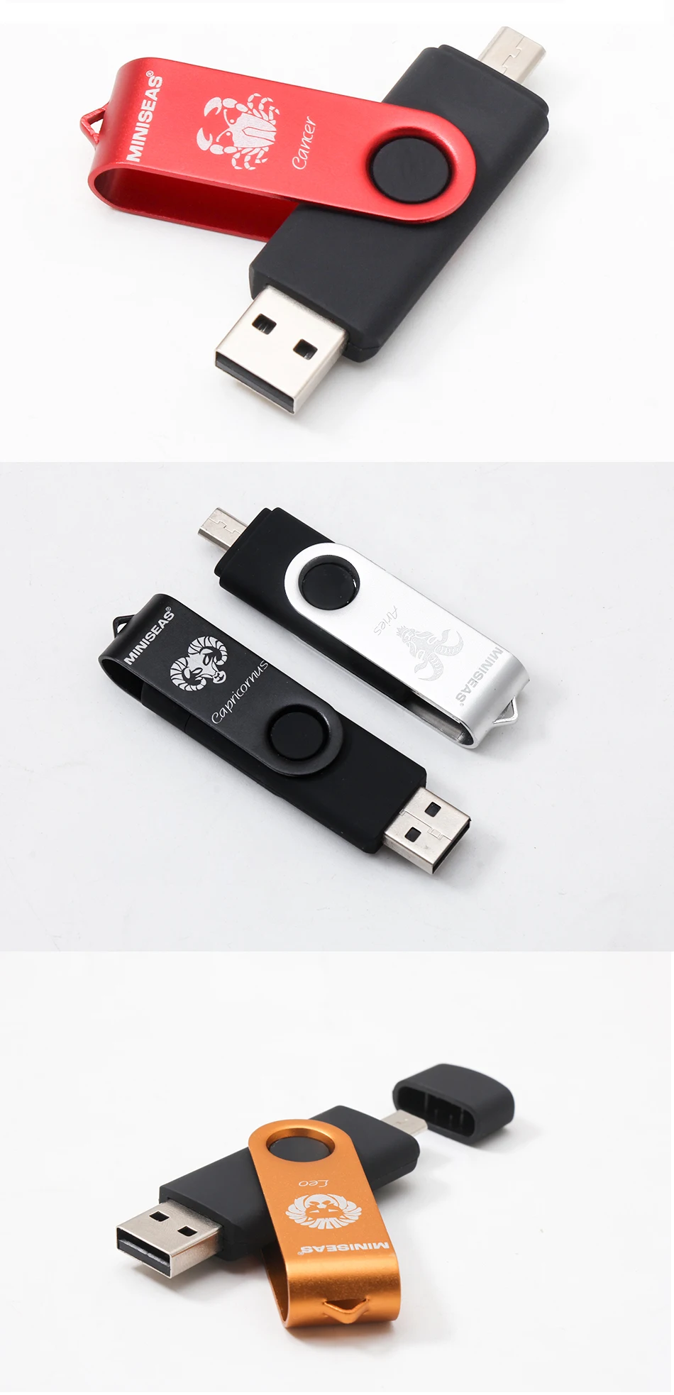 USB флеш-накопитель Miniseas 12 созвездий OTG 128gb 64gb cle usb флеш-накопитель 32gb Pendrive 16gb 8gb 4 gb USB 2,0 memory stick