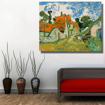 

Embelish Street In Auvers Sur Oise Landscape Canvas Art Pictures For Living Room Modern Oil Painting Home Decor Framed Posters