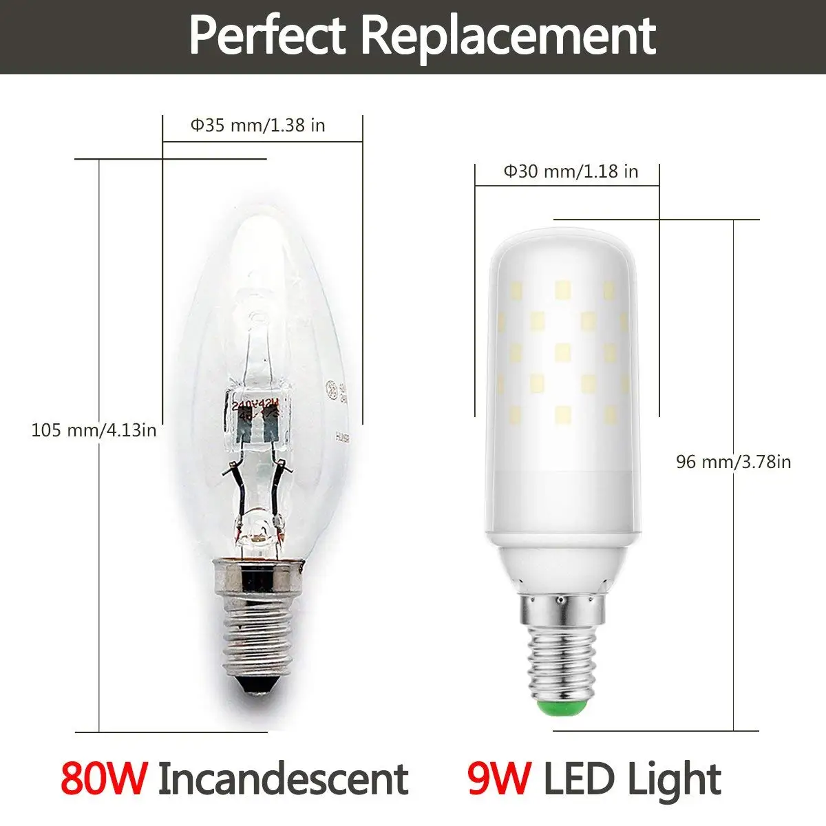 E14 Led Corn Light Bulb Candle Lamp 200/240v 9w Warm Cold 2700k Incandescent Equivalent Edison Screw 1000 Lumens 3pack - Led Bulbs & Tubes - AliExpress