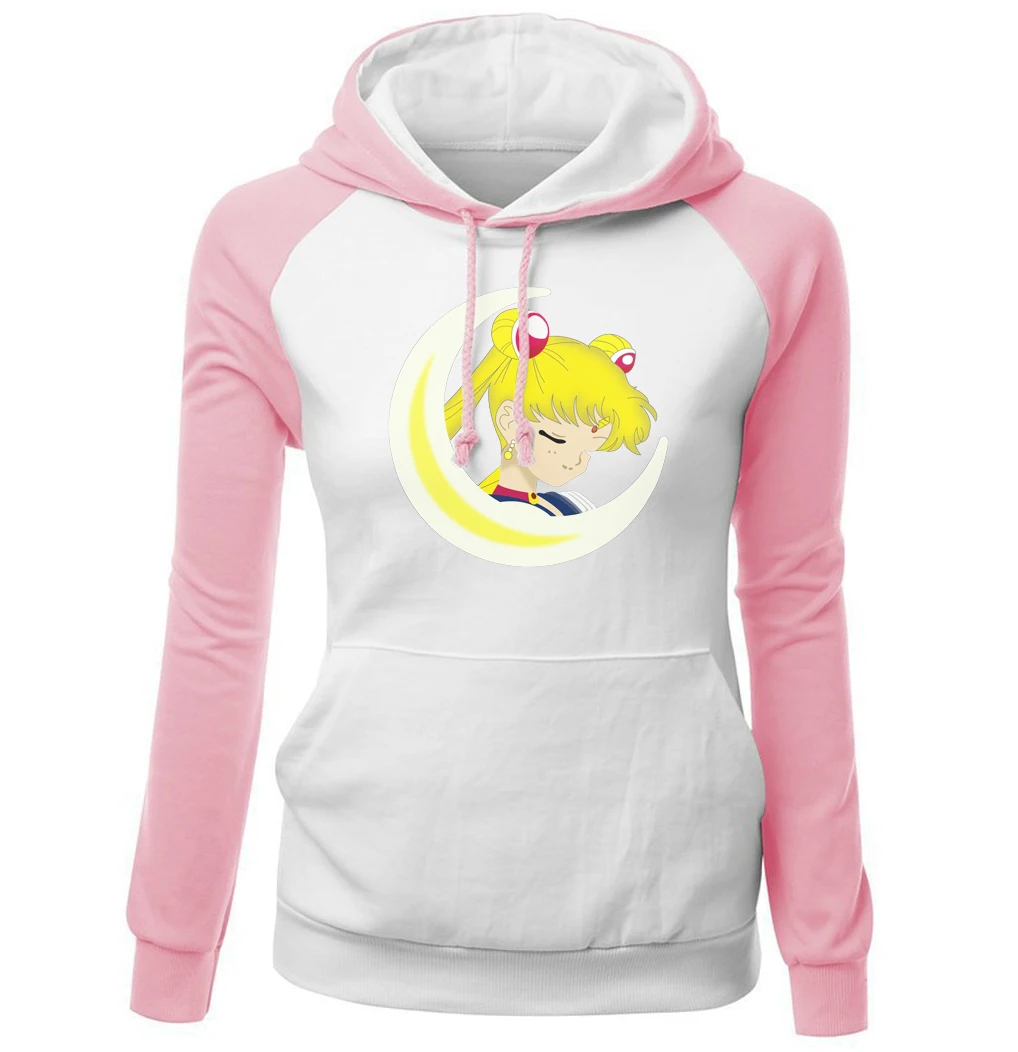 

Hoodie For Female 2018 New Arrival Fashion Kawaii Pink Sweatshirt Women Print Sailor Moon Cartoon Hot Women's Tracksuit Harajuku